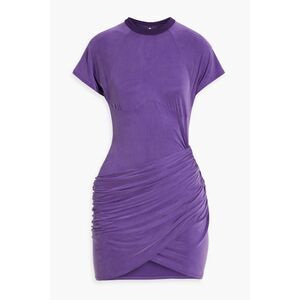 JACQUEMUS La Robe Espelho Court Cupro Mini Dress Purple Size XL Cutout Stretch